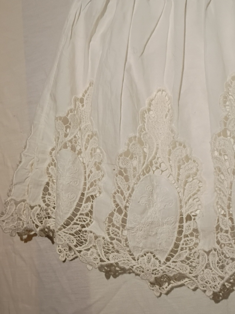 hinge White Cotton Lace-Trim Circle Mini Skirt, Sz 8, NWOT - Picture 5 of 11